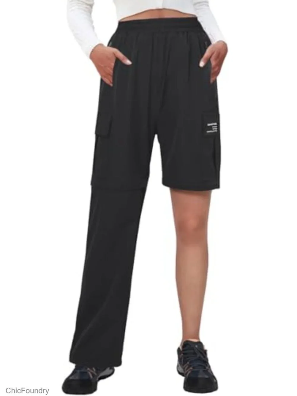 Girls Hiking Pants Lightweight Cargo Joggers Quick-Dry Water Resistant